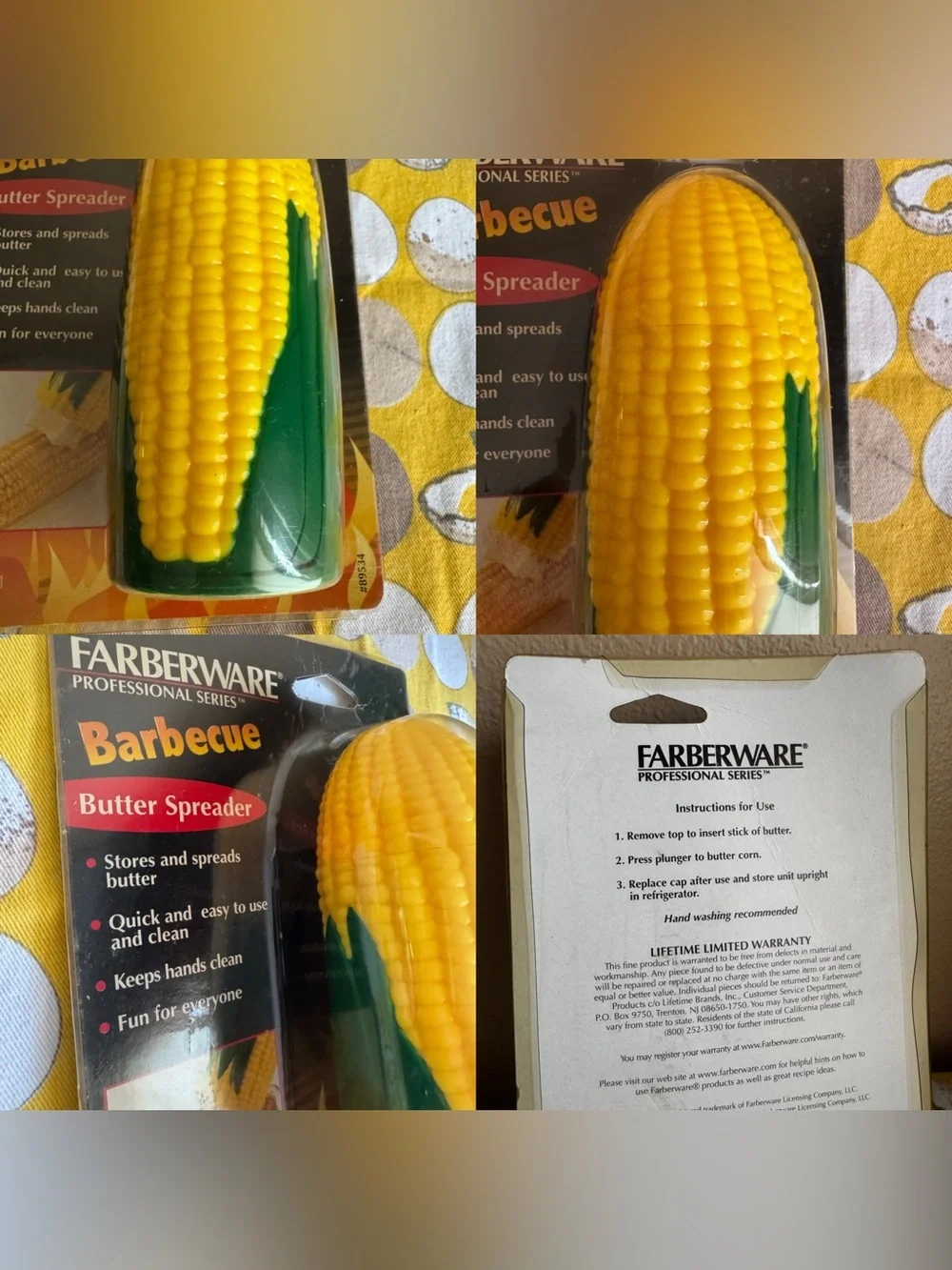 Farberware Vintage Barbecue Corn Butter Spreader NIP
